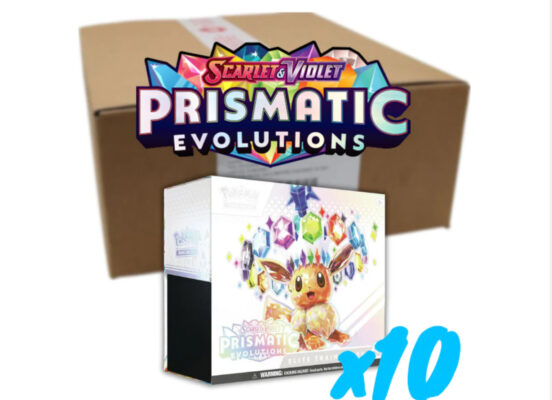 Buy Pokemon Scarlet & Violet Prismatic Evolutions Elite Trainer Box with booster packs, exclusive promo card, premium accessories, and stunning artwork.